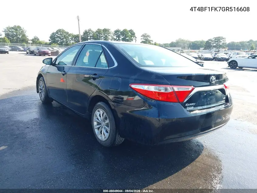 2016 TOYOTA CAMRY VIN 4T4BF1FK7GR516608 — фото 3