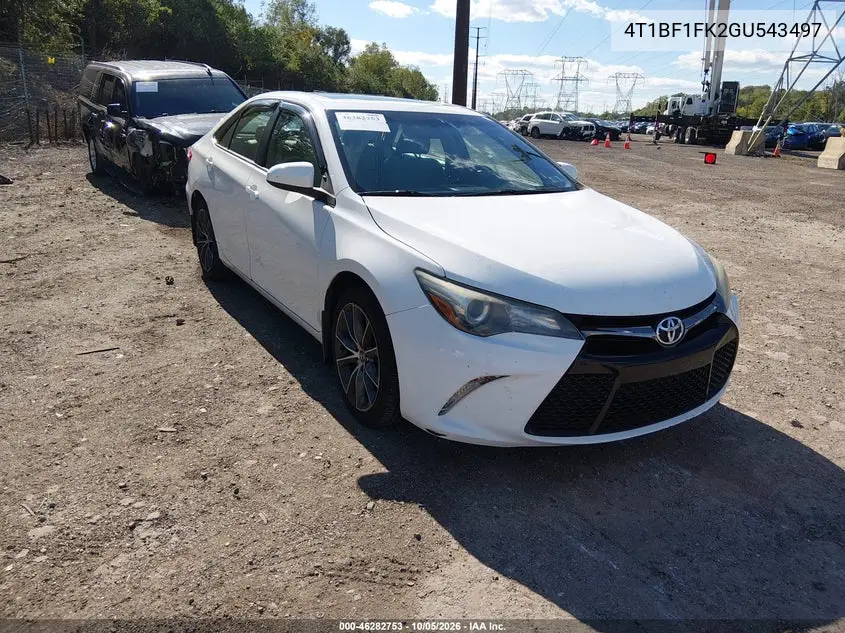 TOYOTA CAMRY 2016, VIN 4T1BF1FK2GU543497
