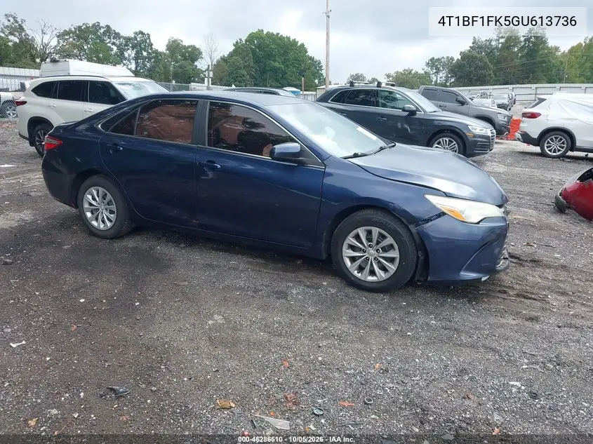 TOYOTA CAMRY 2016, VIN 4T1BF1FK5GU613736