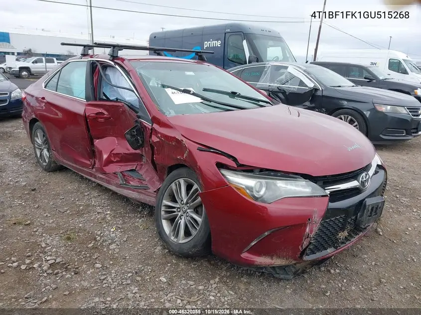 TOYOTA CAMRY 2016, VIN 4T1BF1FK1GU515268