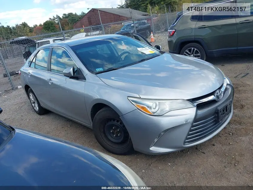 TOYOTA CAMRY 2016, VIN 4T4BF1FKXGR562157