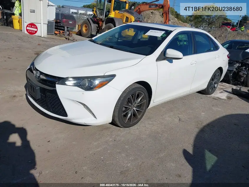 2016 TOYOTA CAMRY VIN 4T1BF1FK2GU238680 — фото 2