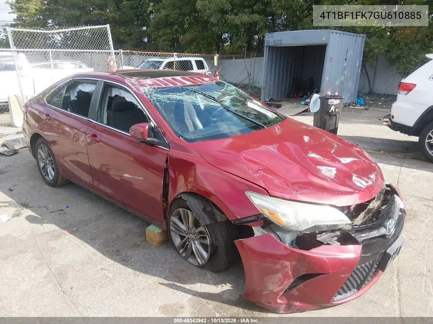 TOYOTA CAMRY 2016, VIN 4T1BF1FK7GU610885