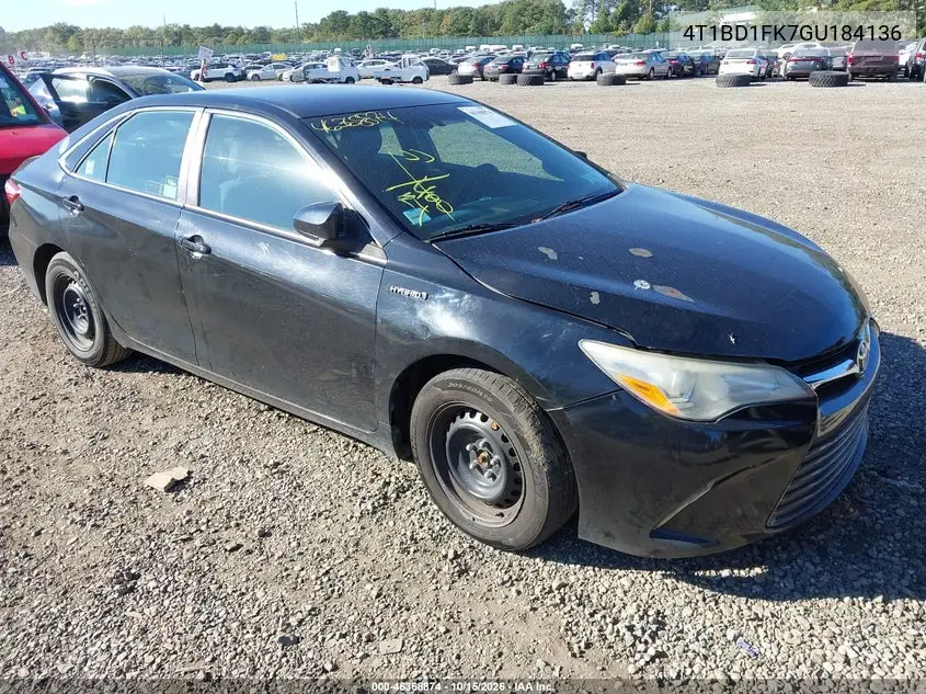 TOYOTA CAMRY 2016, VIN 4T1BD1FK7GU184136