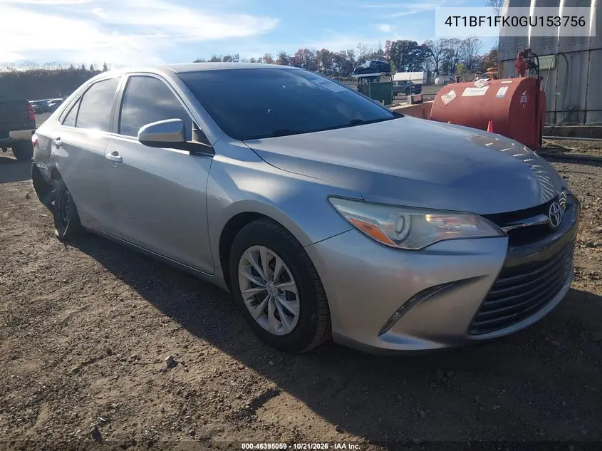 TOYOTA CAMRY 2016, VIN 4T1BF1FK0GU153756