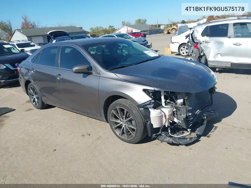 TOYOTA CAMRY 2016, VIN 4T1BK1FK9GU575178