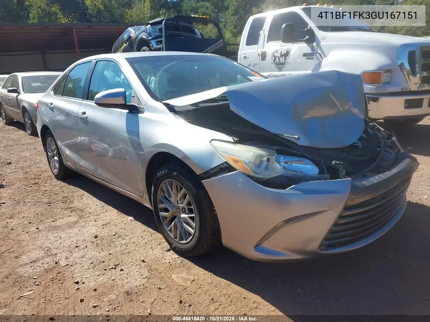TOYOTA CAMRY 2016, VIN 4T1BF1FK3GU167151