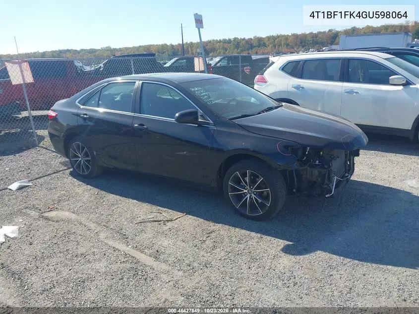 TOYOTA CAMRY 2016, VIN 4T1BF1FK4GU598064