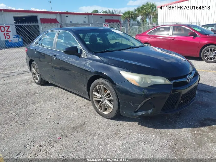 TOYOTA CAMRY 2016, VIN 4T1BF1FK7GU164818