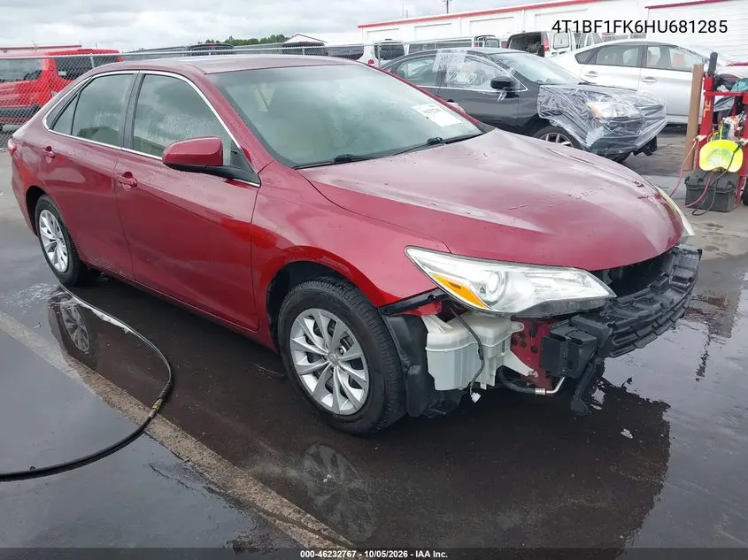 TOYOTA CAMRY 2017, VIN 4T1BF1FK6HU681285