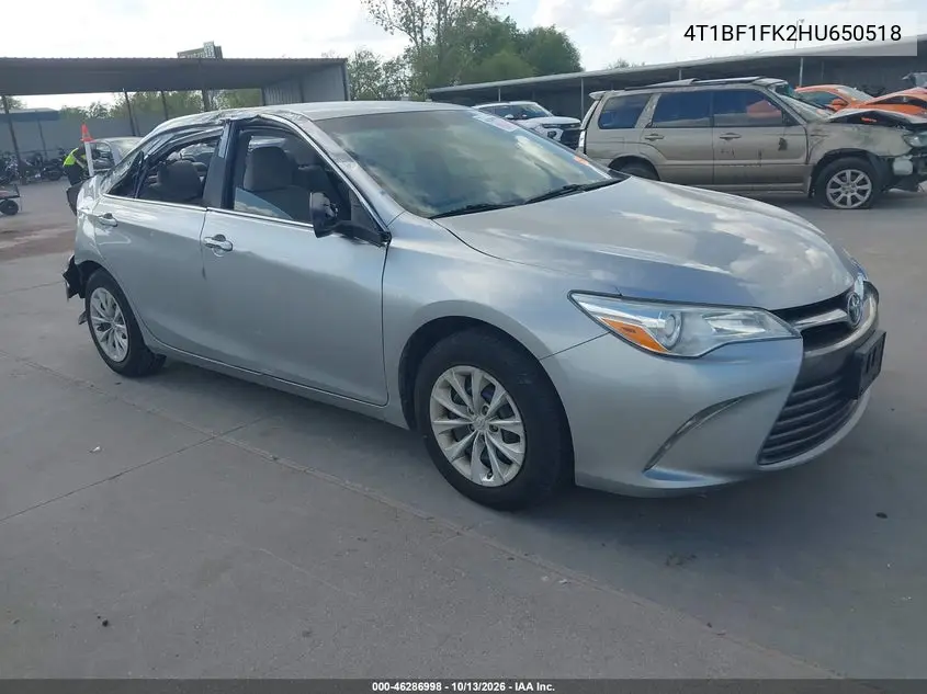 TOYOTA CAMRY 2017, VIN 4T1BF1FK2HU650518