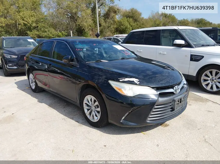 TOYOTA CAMRY 2017, VIN 4T1BF1FK7HU639398