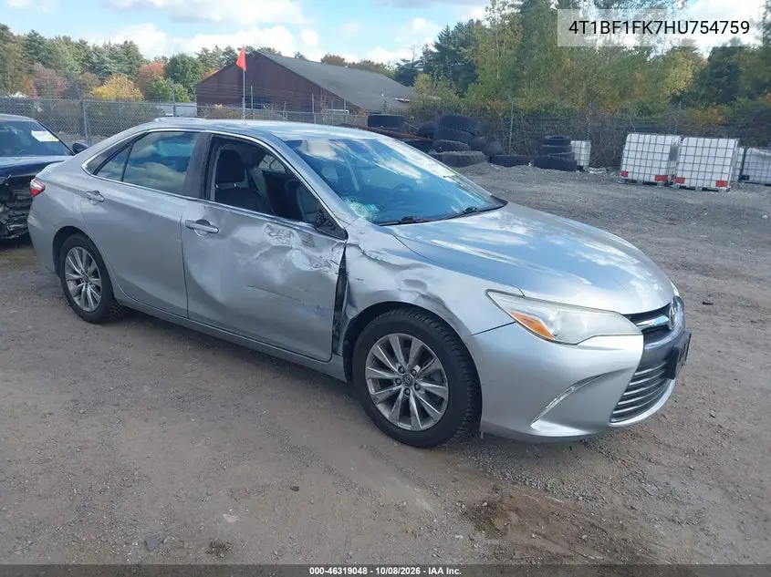 TOYOTA CAMRY 2017, VIN 4T1BF1FK7HU754759