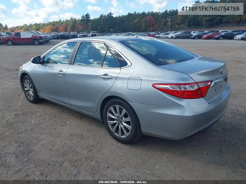 2017 TOYOTA CAMRY VIN 4T1BF1FK7HU754759 — фото 3