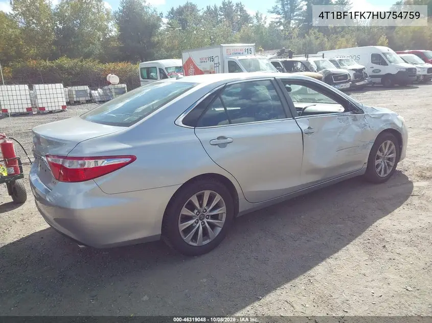 2017 TOYOTA CAMRY VIN 4T1BF1FK7HU754759 — фото 4