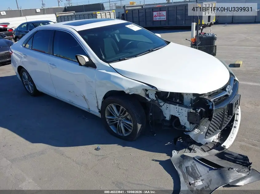 TOYOTA CAMRY 2017, VIN 4T1BF1FK0HU339931