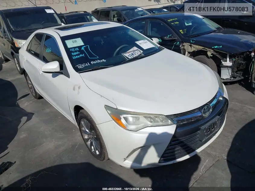 TOYOTA CAMRY 2017, VIN 4T1BK1FK0HU578083