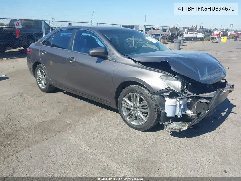 TOYOTA CAMRY 2017, VIN 4T1BF1FK5HU394570