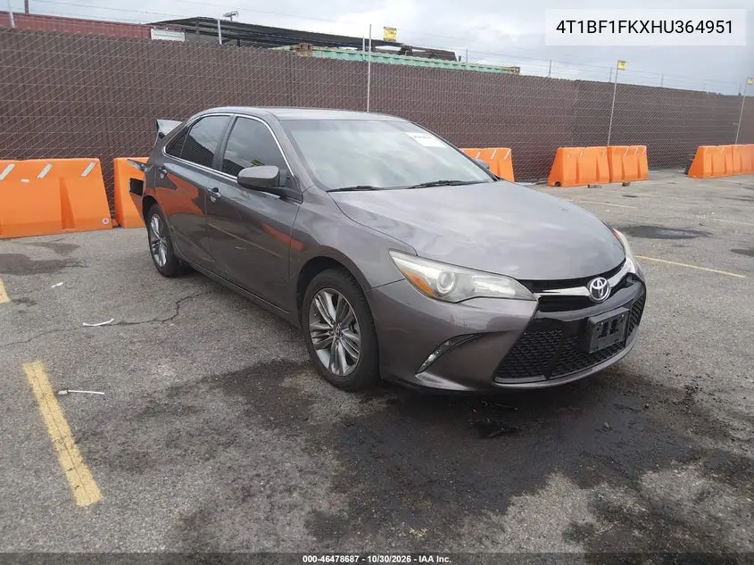 TOYOTA CAMRY 2017, VIN 4T1BF1FKXHU364951