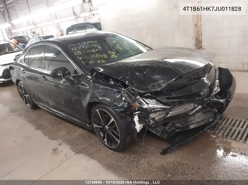 TOYOTA CAMRY 2018, VIN 4T1B61HK7JU011828