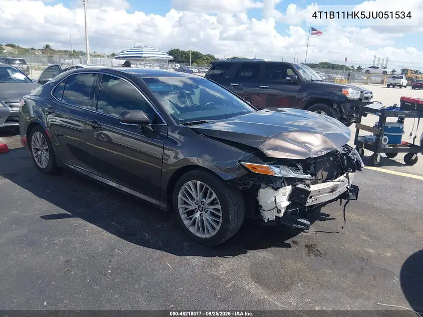 TOYOTA CAMRY 2018, VIN 4T1B11HK5JU051534