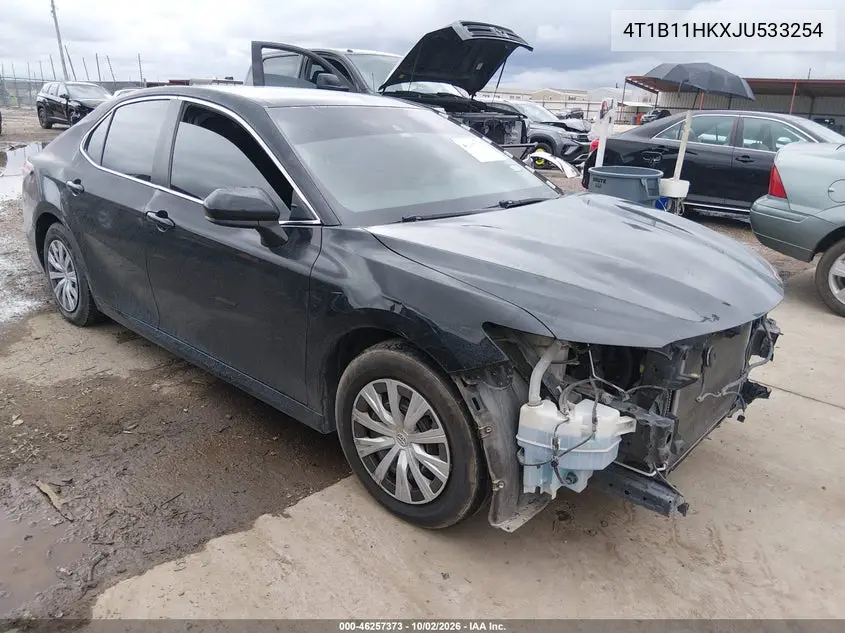 TOYOTA CAMRY 2018, VIN 4T1B11HKXJU533254