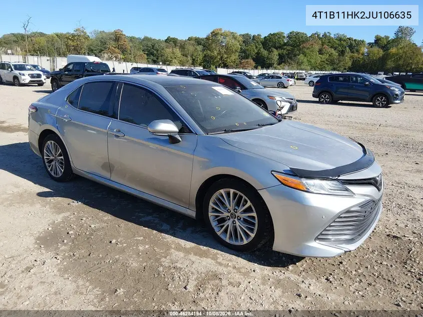 TOYOTA CAMRY 2018, VIN 4T1B11HK2JU106635