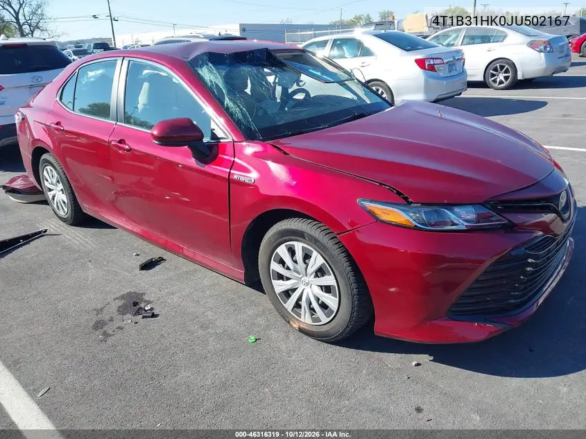 TOYOTA CAMRY 2018, VIN 4T1B31HK0JU502167