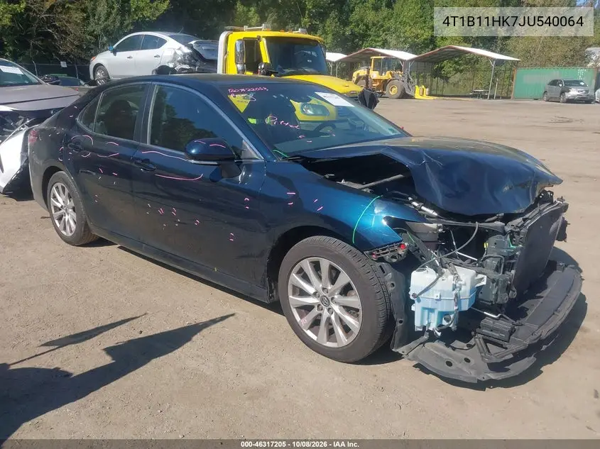 TOYOTA CAMRY 2018, VIN 4T1B11HK7JU540064