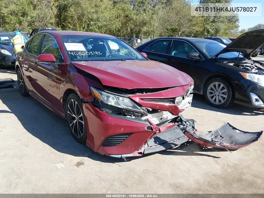 TOYOTA CAMRY 2018, VIN 4T1B11HK4JU578027