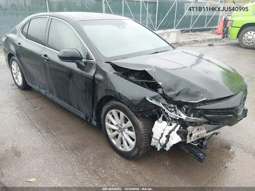 TOYOTA CAMRY 2018, VIN 4T1B11HKXJU540995