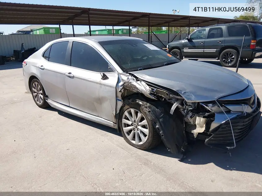 TOYOTA CAMRY 2018, VIN 4T1B11HK0JU569499