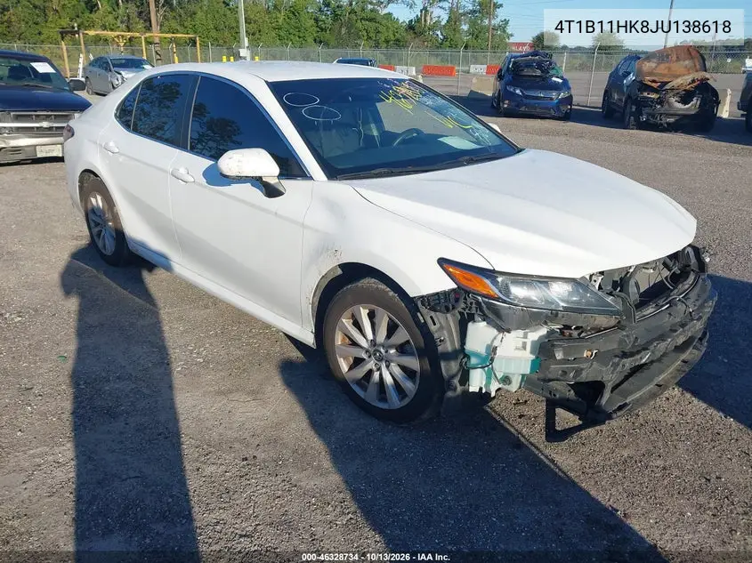 TOYOTA CAMRY 2018, VIN 4T1B11HK8JU138618