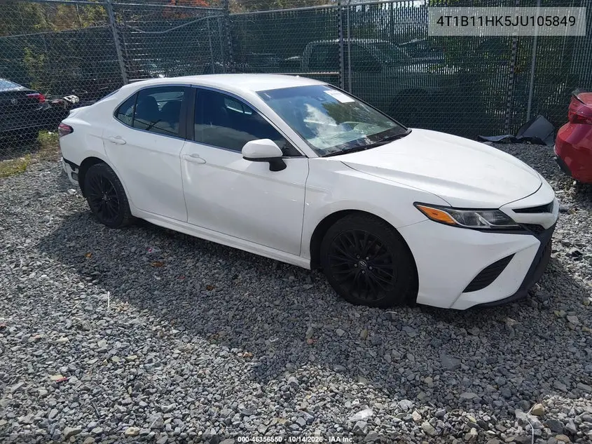 TOYOTA CAMRY 2018, VIN 4T1B11HK5JU105849