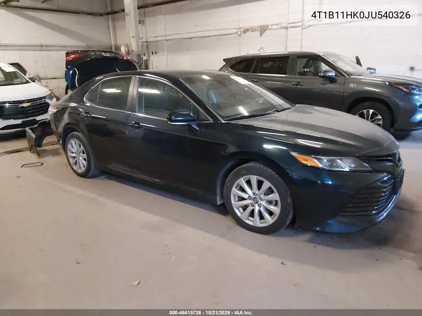 TOYOTA CAMRY 2018, VIN 4T1B11HK0JU540326