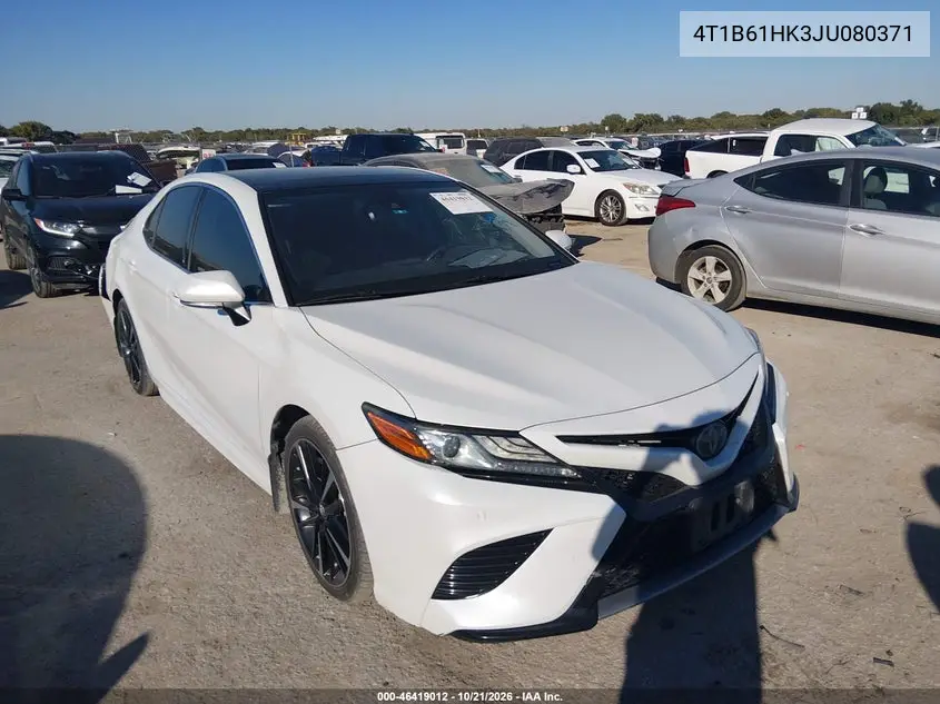 TOYOTA CAMRY 2018, VIN 4T1B61HK3JU080371