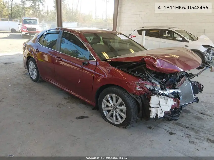 TOYOTA CAMRY 2018, VIN 4T1B11HK6JU543456