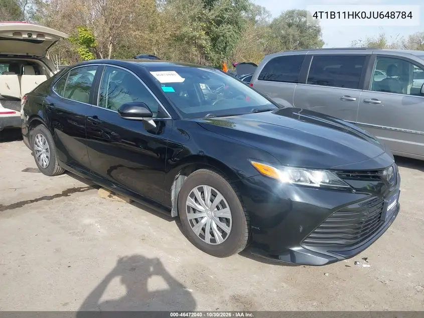 TOYOTA CAMRY 2018, VIN 4T1B11HK0JU648784