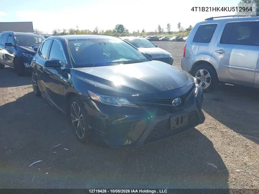 TOYOTA CAMRY 2019, VIN 4T1B21HK4KU512964
