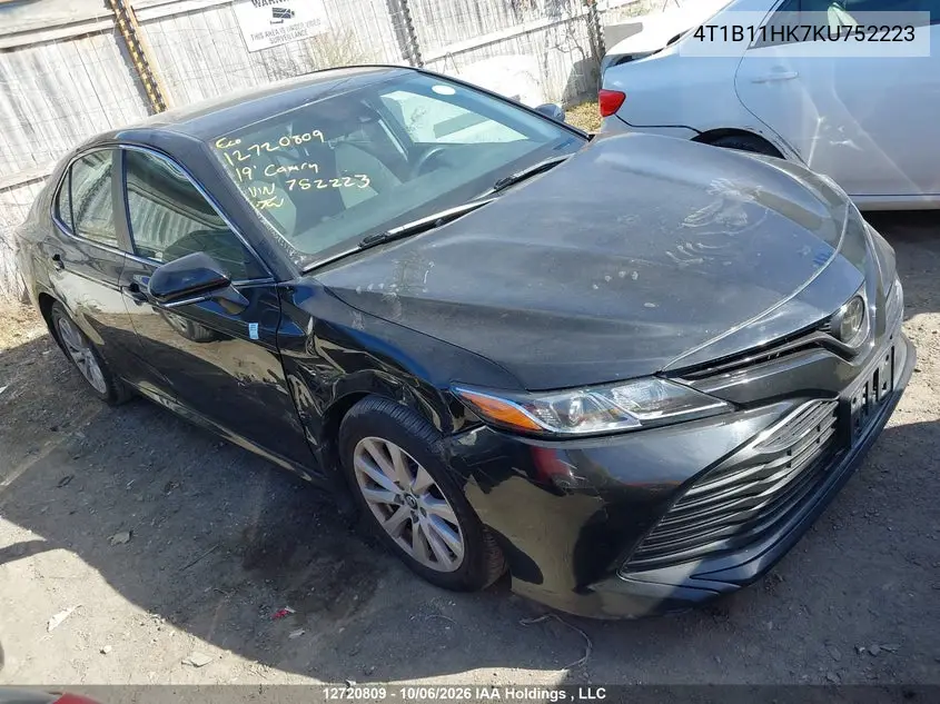 TOYOTA CAMRY 2019, VIN 4T1B11HK7KU752223