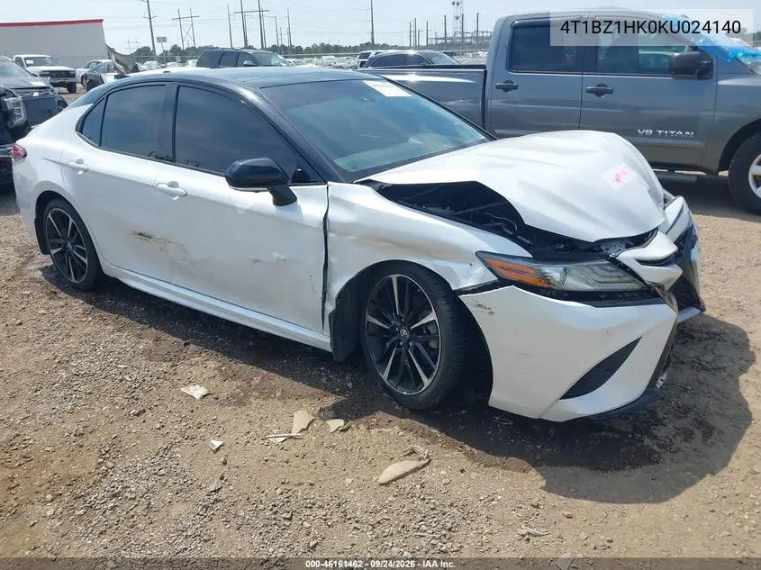 TOYOTA CAMRY 2019, VIN 4T1BZ1HK0KU024140