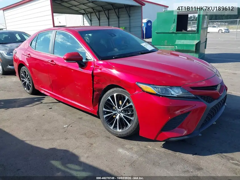 TOYOTA CAMRY 2019, VIN 4T1B11HK7KU189612
