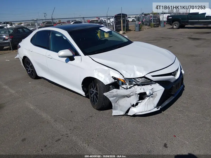 TOYOTA CAMRY 2019, VIN 4T1B61HK1KU701253