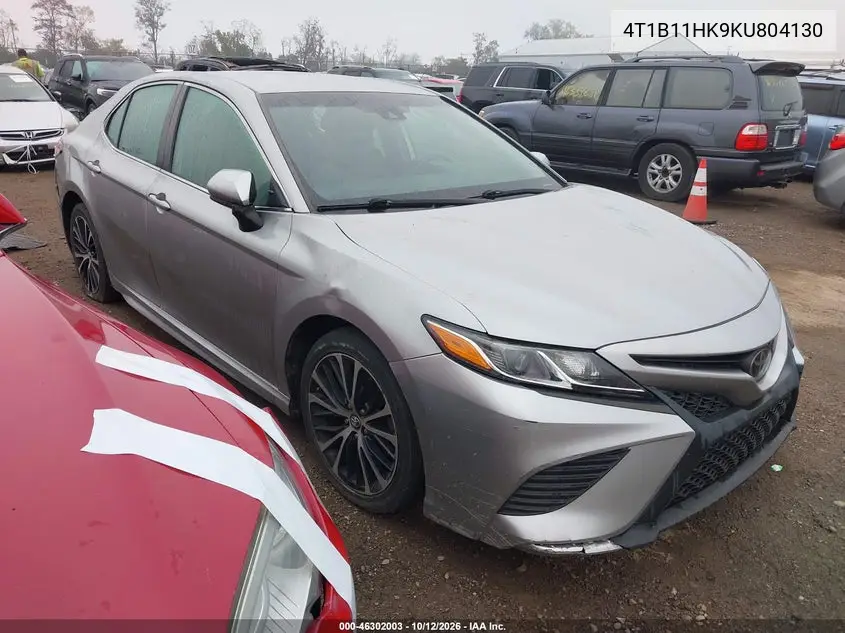 TOYOTA CAMRY 2019, VIN 4T1B11HK9KU804130