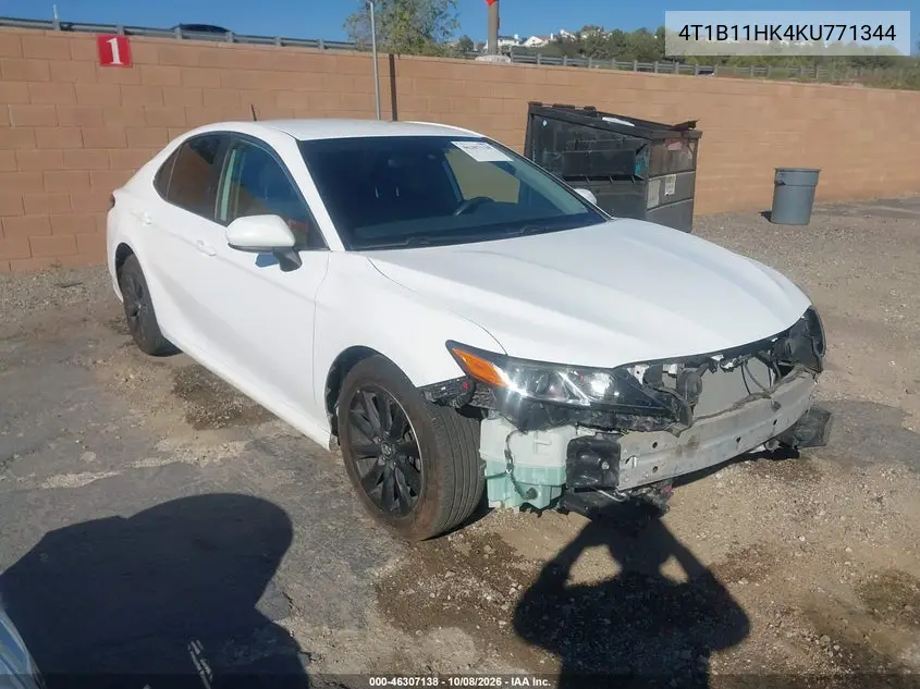 TOYOTA CAMRY 2019, VIN 4T1B11HK4KU771344