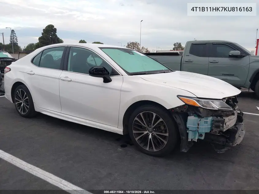 TOYOTA CAMRY 2019, VIN 4T1B11HK7KU816163