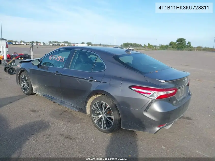 2019 TOYOTA CAMRY VIN 4T1B11HK3KU728811 — фото 3