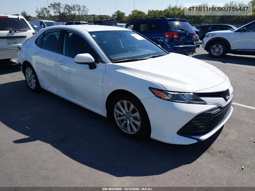 TOYOTA CAMRY 2019, VIN 4T1B11HK5KU756447