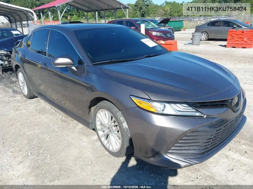 TOYOTA CAMRY 2019, VIN 4T1B11HK3KU758424