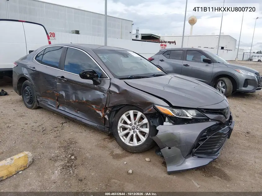 TOYOTA CAMRY 2019, VIN 4T1B11HKXKU800720